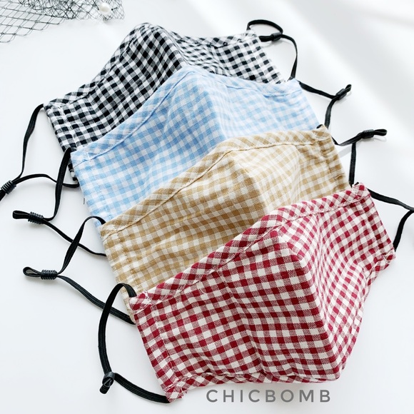 CHICBOMB Accessories - REUSABLE  FACE MASK WITH FILTER POCKET AND NOSE AD